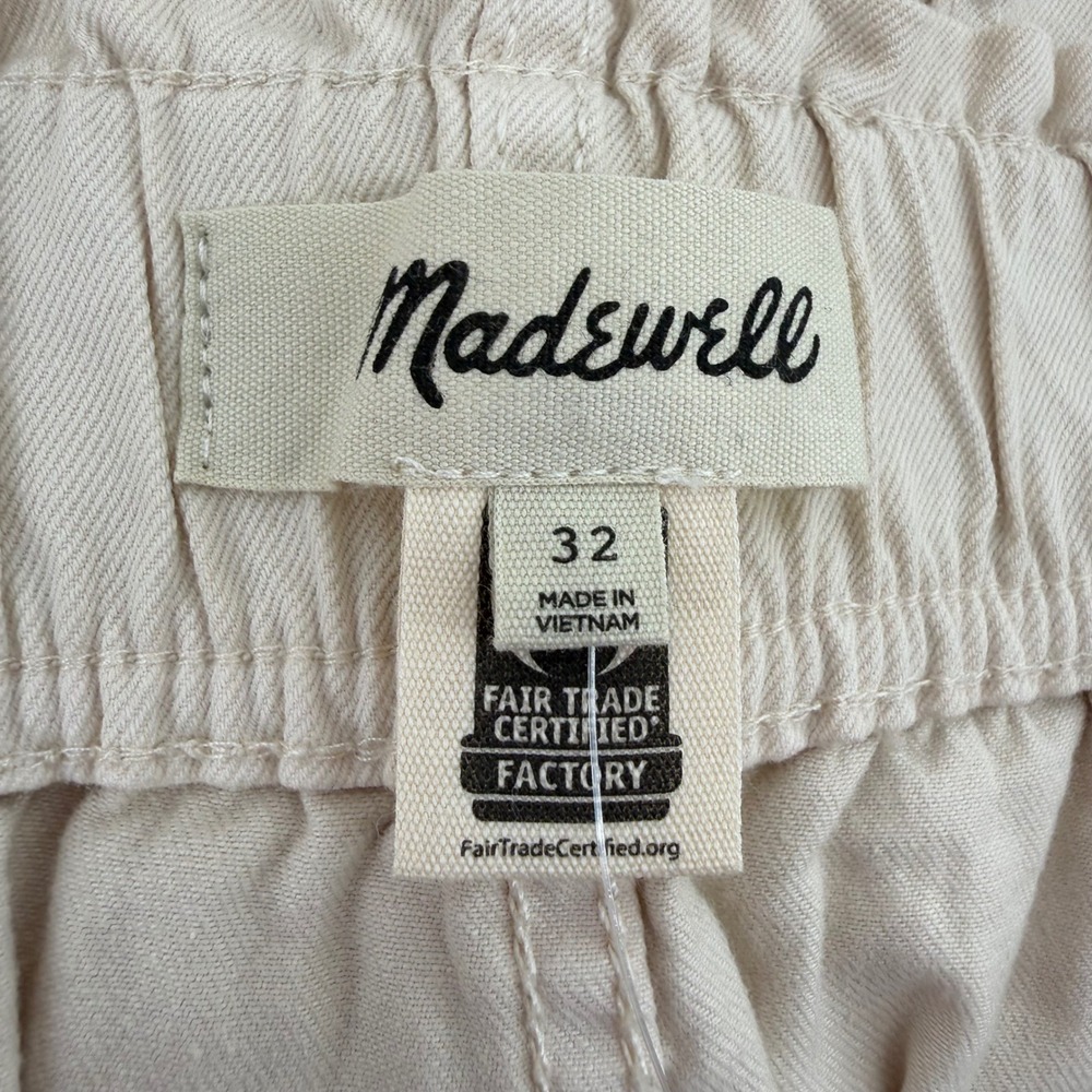 NWT Madewell High Rise Elastic Waist Utility Shorts Tan Size 32 or 14 - Picture 3 of 10